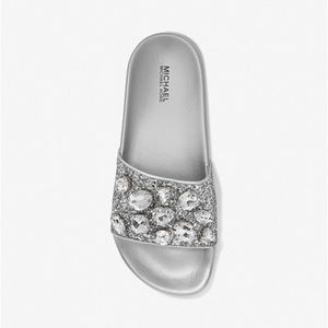 Michael Kors Silver Gem Slides 8
